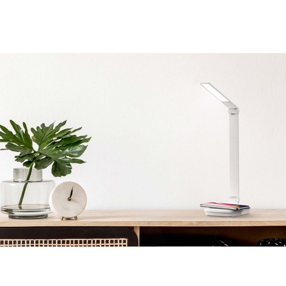 Tzumi 7998 Qi Wireless Phone Charging Desk Lamp white slim design - Picture 6 of 16